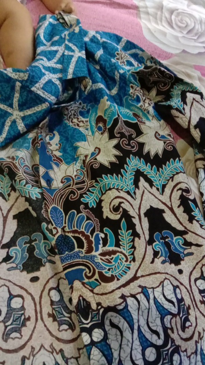 M231 Kemeja Pria Batik Panjang Biru 1728