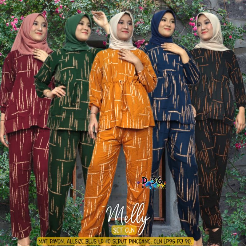 Melly Set  - Rayon Premium - Busui - One Set - Baju Kantor - Ori by Naura