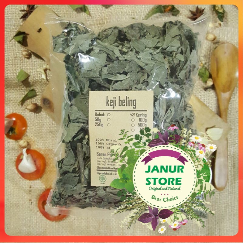 

GRADE A - DAUN KEJI BELING KERING 500 GRAM - Strobilanthes Crispa - MURNI