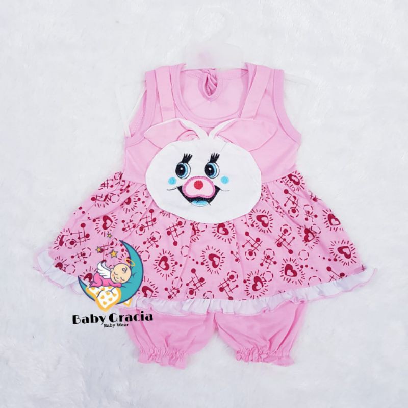 Dress Anak Bayi 0-12 Bulan Model Kelinci Baju Baby Gracia