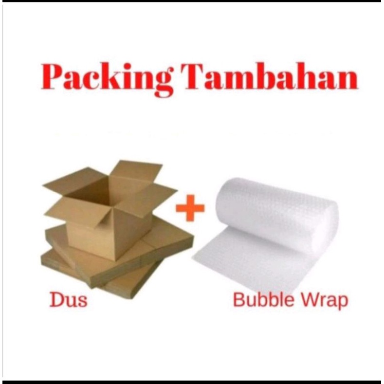 

Packing tambahan dus dan bubble wrap agar barang kiriman lebih amn