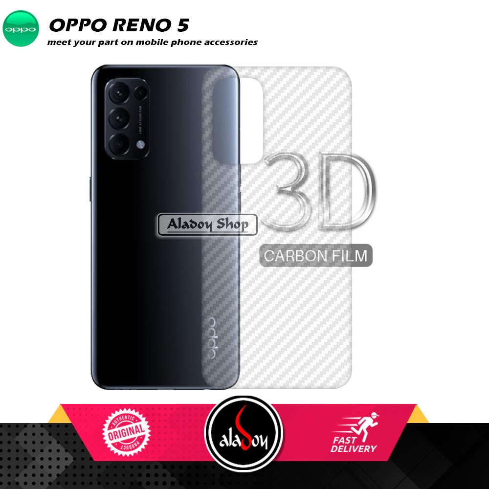 PAKET 3 IN 1 Tempered Glass Layar Oppo Reno 5 Free Tempered Glass Camera dan Skin Carbon