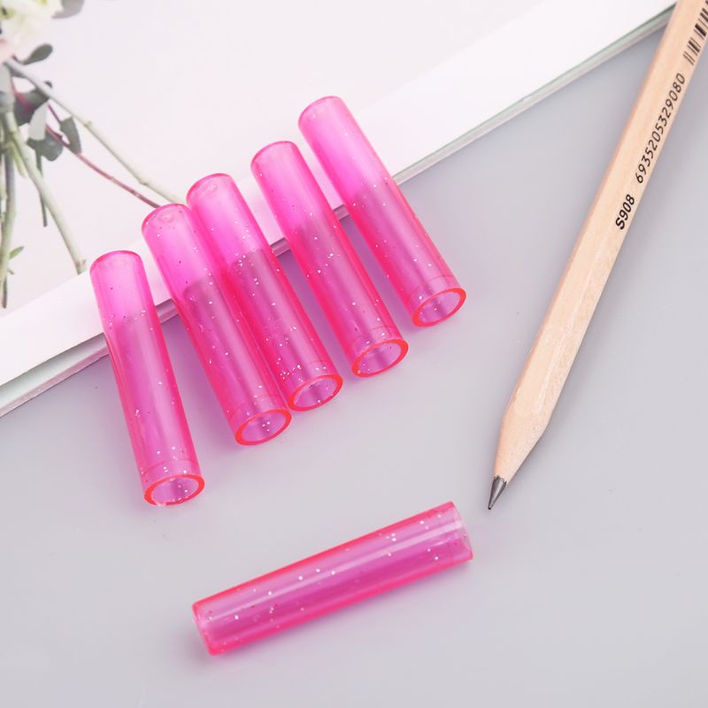 Mary 6Pcs Penutup Lengan Pensil Lucu Extender Pelindung Plastik Perlengkapan Sekolah New