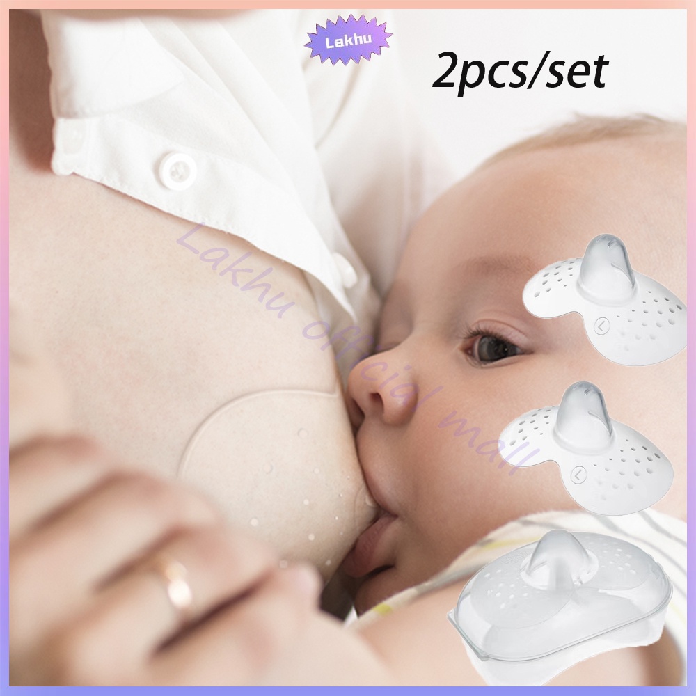 Lakhu 2pcs Pelindung Puting Menyusui Bahan Silikon nipple Cover Shield protector breast pad BPA Free