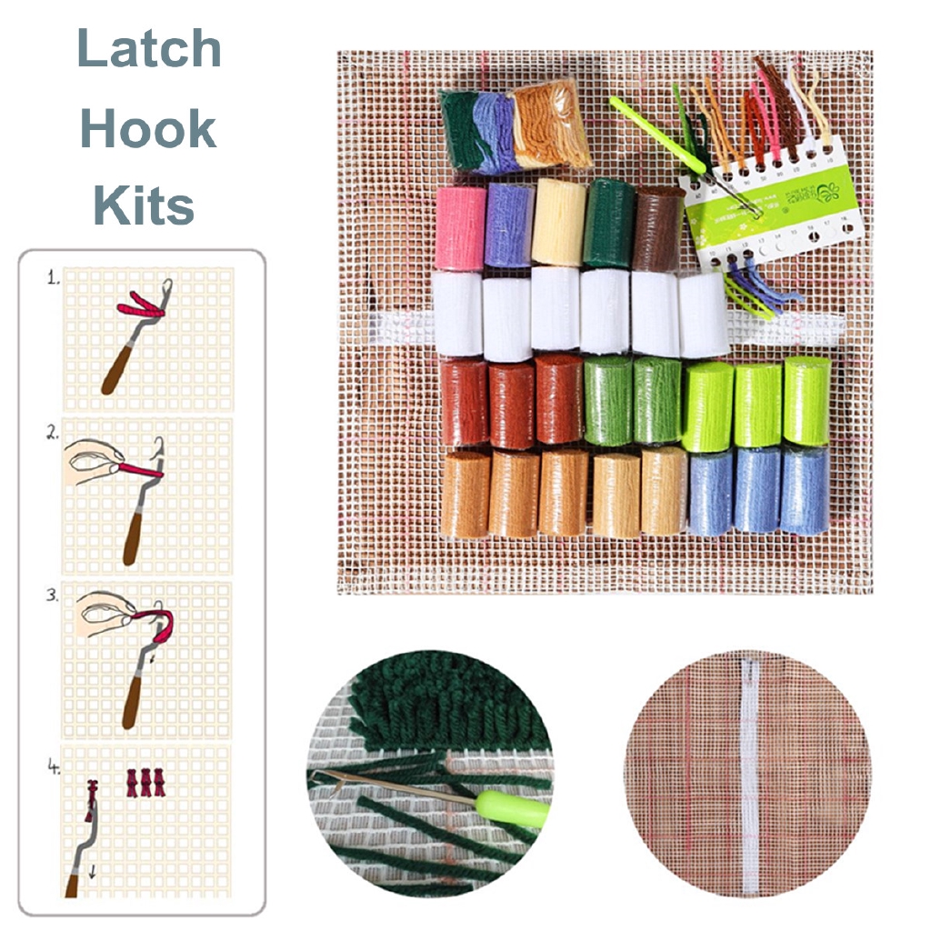 Funny Animal Pattern Latch Hook Kit Pillow Case Making Kit Diy