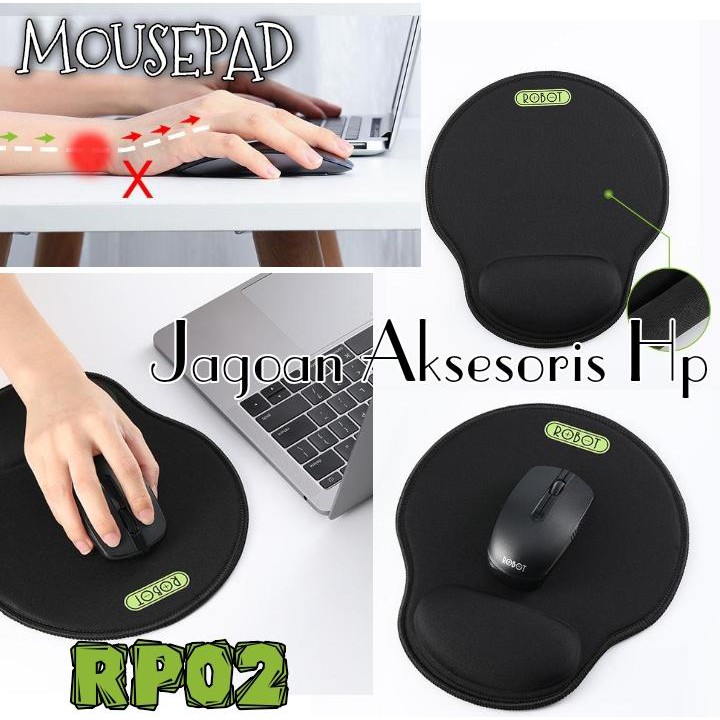 Robot RP02 with Ergonomic Wrist Rest Mousepad BANTAL Black Rubber Non Slip