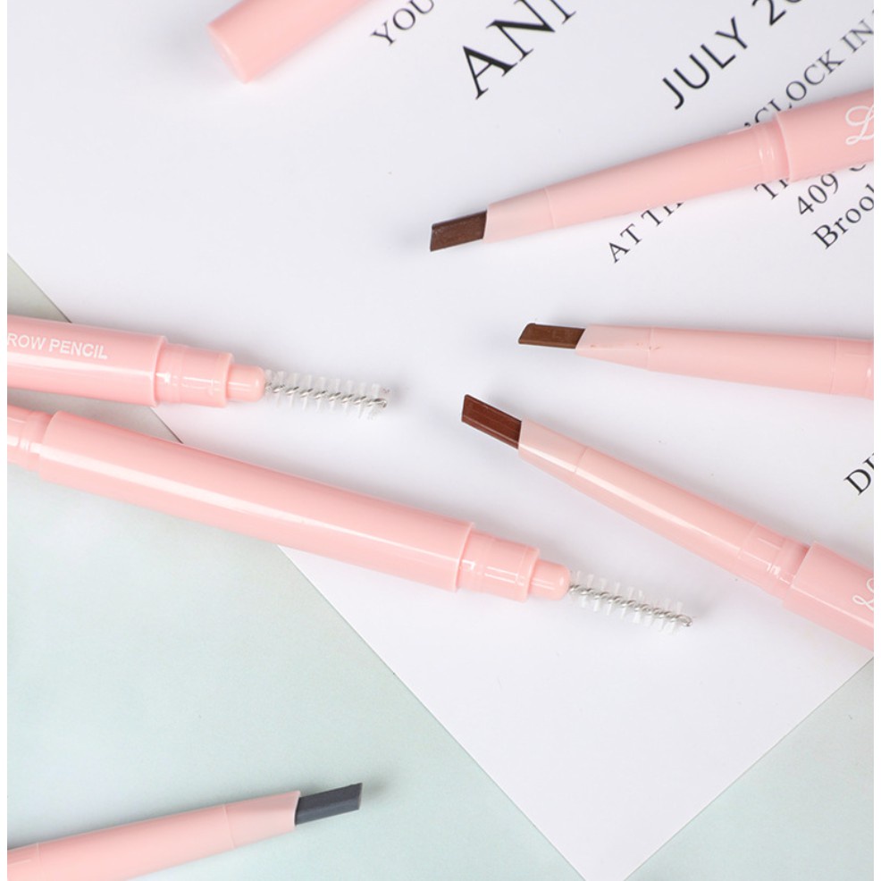 LAMEILA Pensil Alis Original Eyebrow 2 in 1 Kepala Ganda Pink Sakura