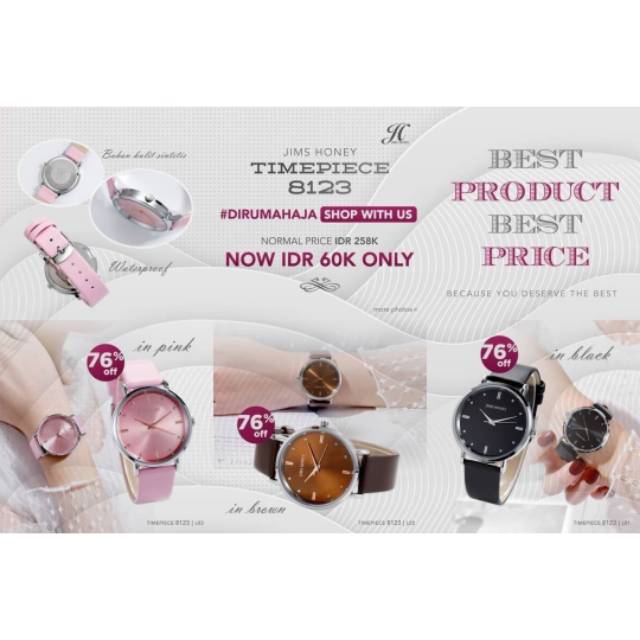 JIMSHONEY TIMEPIECE 8123/ jam tangan wanita