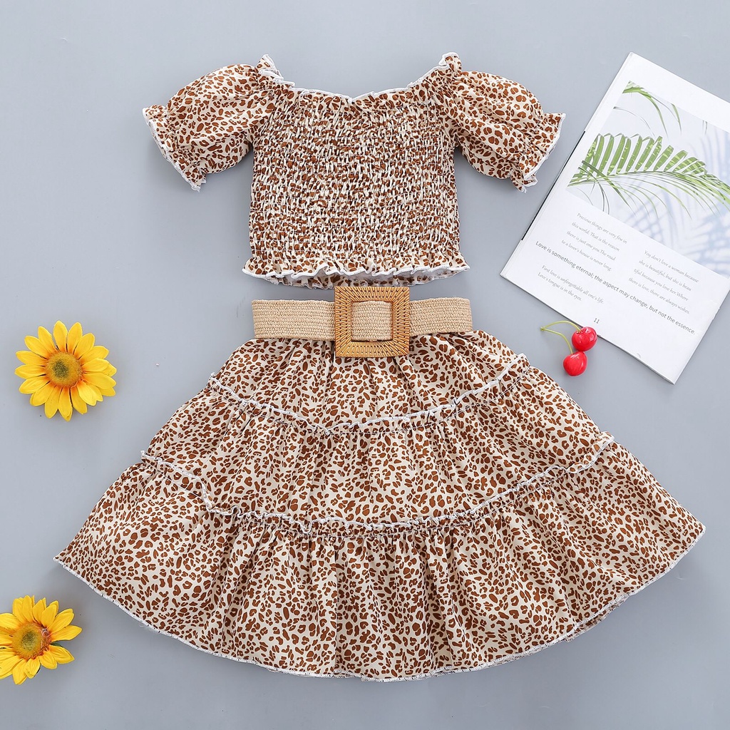 (LOLI-JKT) BS-192 STELAN ANAK CEWEK FLOWER SMOCKED SIZE 90-150