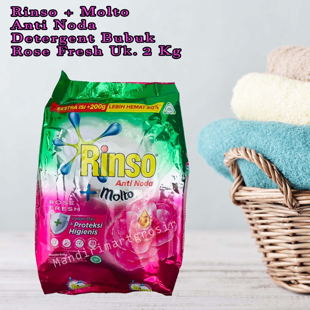 Rinso + Molto * Detergent Bubuk * Anti Noda * Rose Fresh * 1.8KG