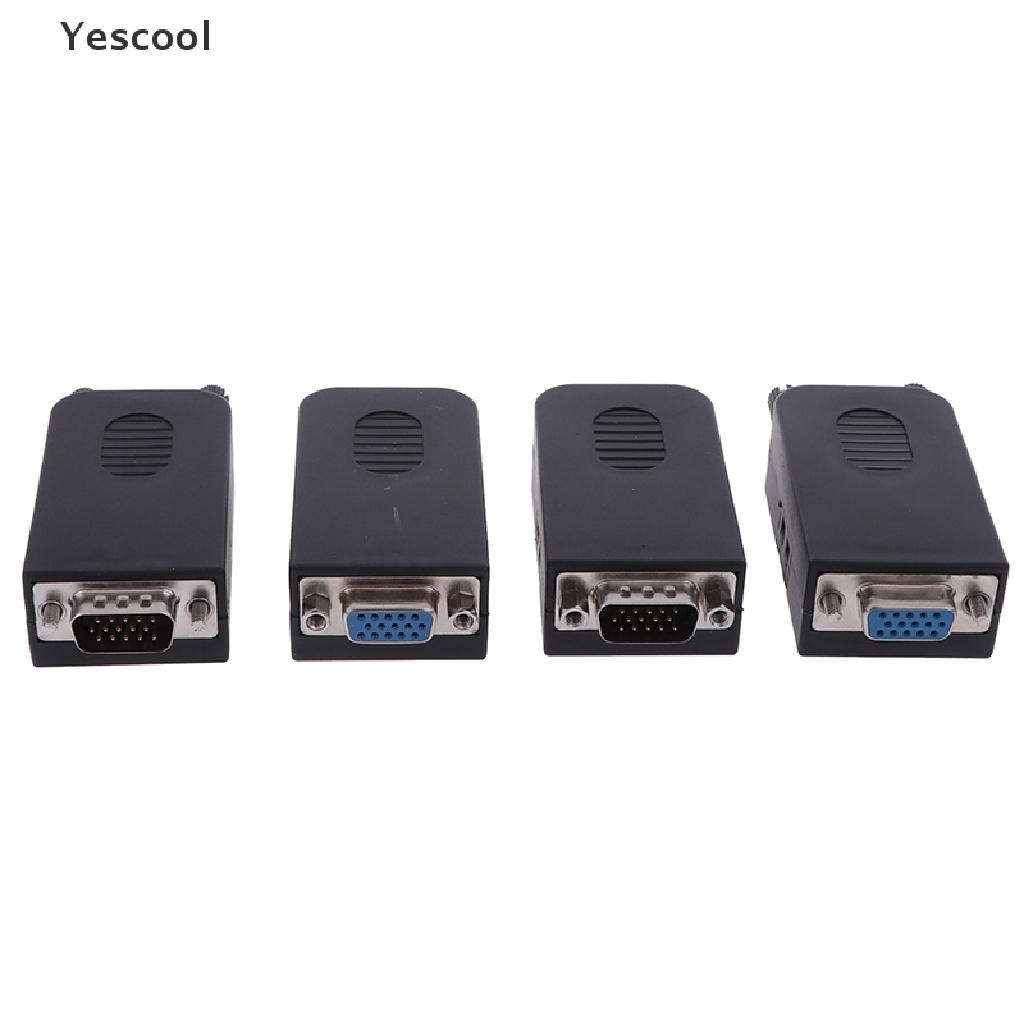 Yescool D-SUB DB15 Konektor Terminal Kabel VGA Male 3 Baris 15 Pin