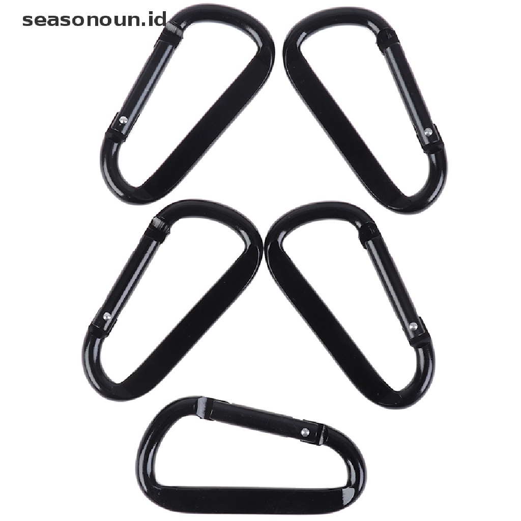 (seasonoun) 5pcs Klip Carabiner Bentuk D Kuat