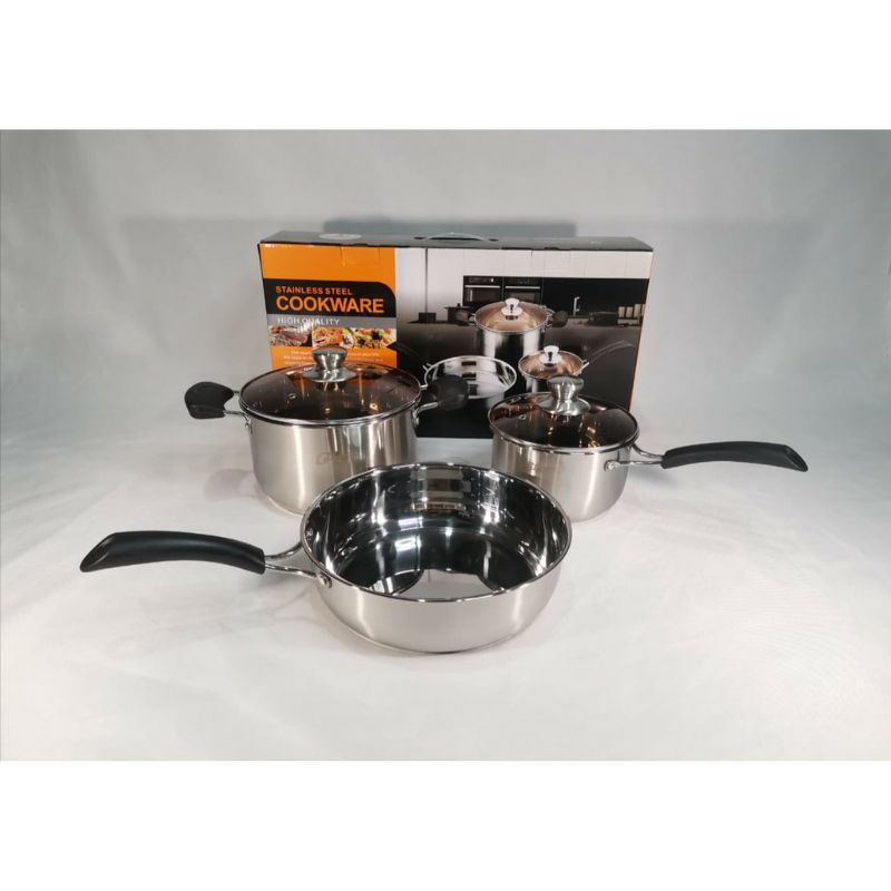 CALYPSO Cookware Stainless Steel / Panci Set CALYPSO Stainless Steel / Panci Serbaguna 3pcs