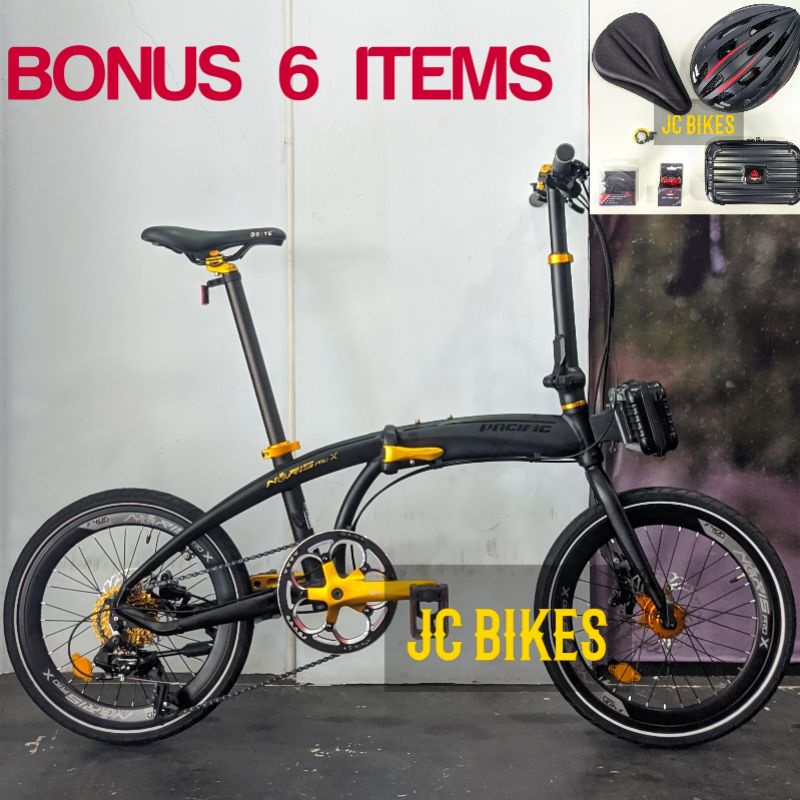 Sepeda Lipat Pacific Noris Pro X 8 Speed Alloy Hidrolik, BANYAK BONUSNYA 