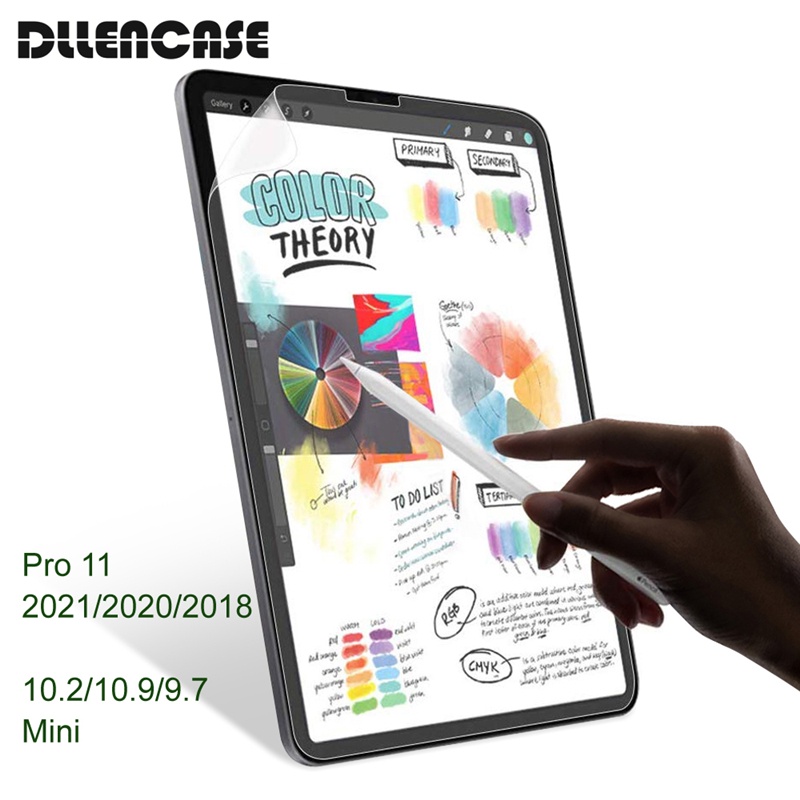 Dllencase Film Pelindung Layar Bahan PET Matte Untuk iPad 2018 9.7 Air 2 3 4 10.5 Pro 11 10.2 7th Mini A017