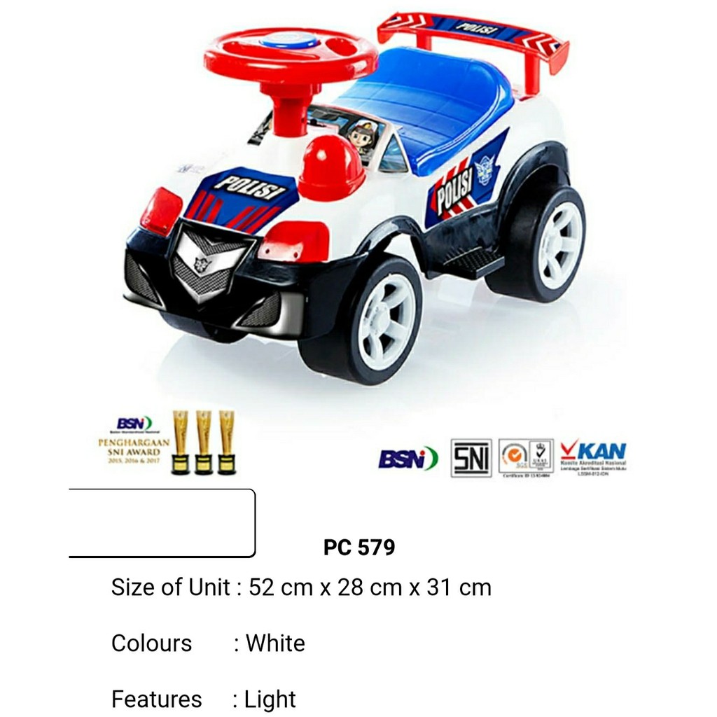 Mobil polisi - mobil dorong polisi - mobil duduk - mobilan anak - mobil tunggang