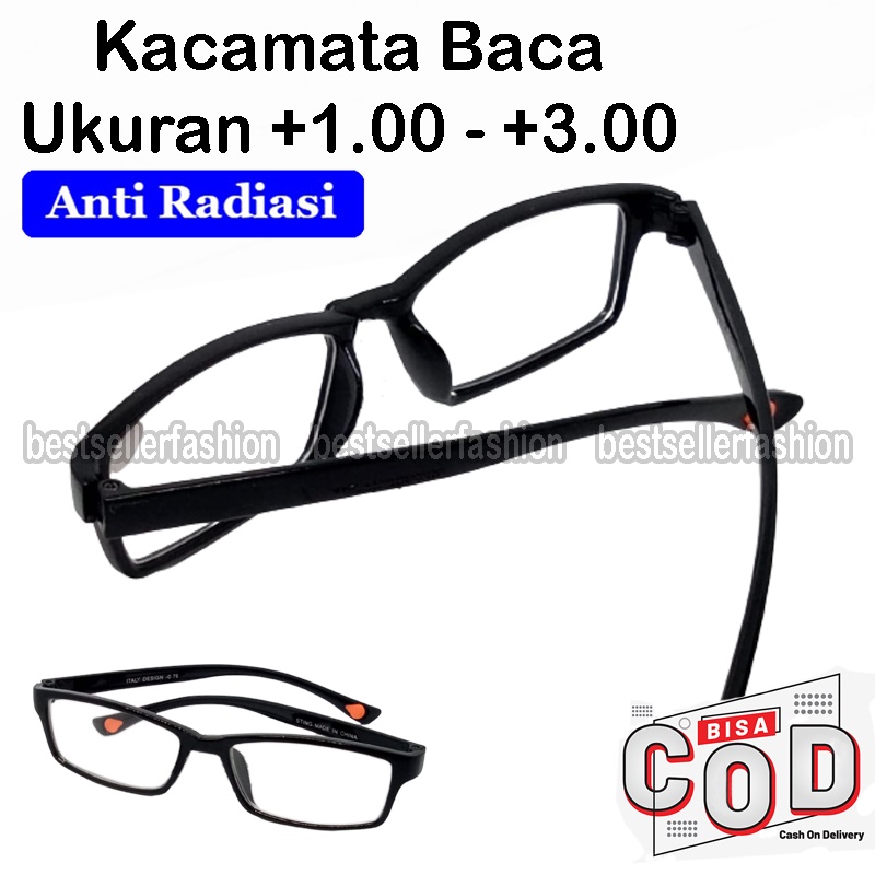 COD Kacamata Baca Anti Radiasi Lensa Plus +1.00 s/d +3.00 Kaca Mata Plus Blueray Kacamata Anti Radiasi Komputer Hp Reading Glasses