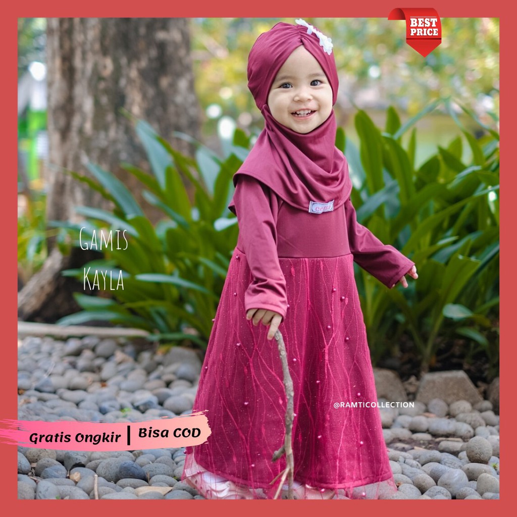 Ramti Collection - Gamis Cuople Lucu - kayla Dress - Gamis Anak Dan Ibu Tile Mutiara - Dress Pesta