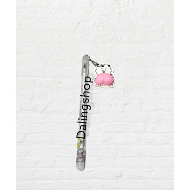 Dalingshop / PULPEN GEL BT21 + GANTUNGAN UNIK LUCU BT21 / PEN BT21 / PEN SQUID GAME + GANTUNGAN BONEKA GOYANG  / PULPEN SQUID GAME-BTS RJ
