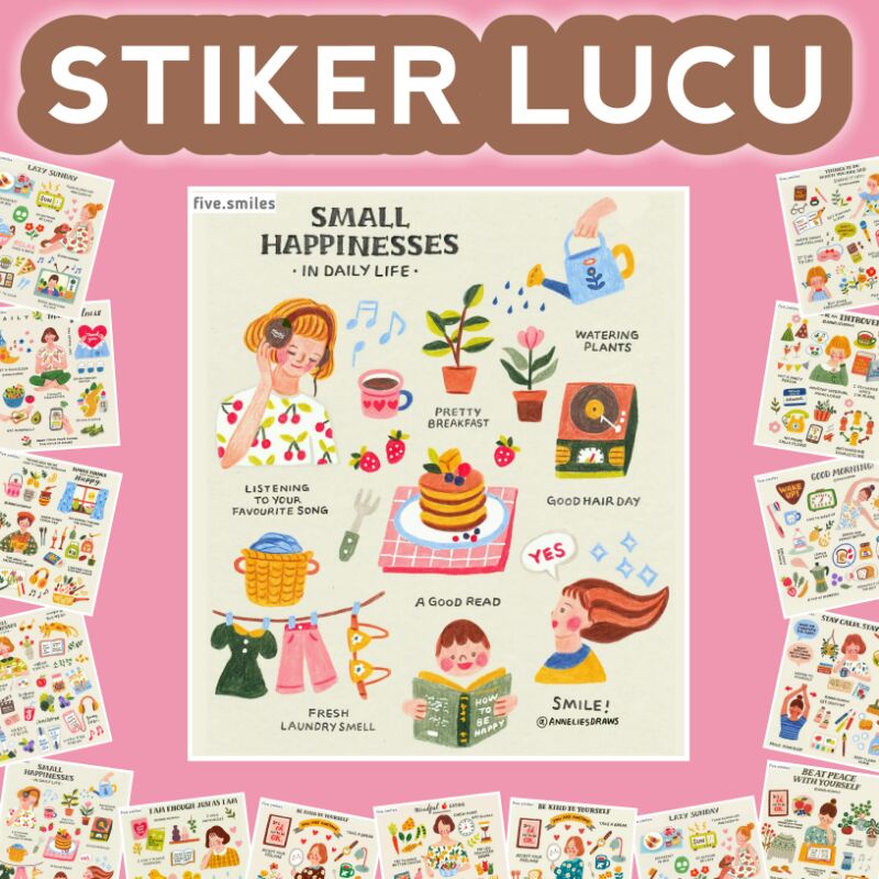 Stiker Hp Lucu / Stiker Lucu  Motivasi / Stiker Girly / Vinyl / Cute / pcs