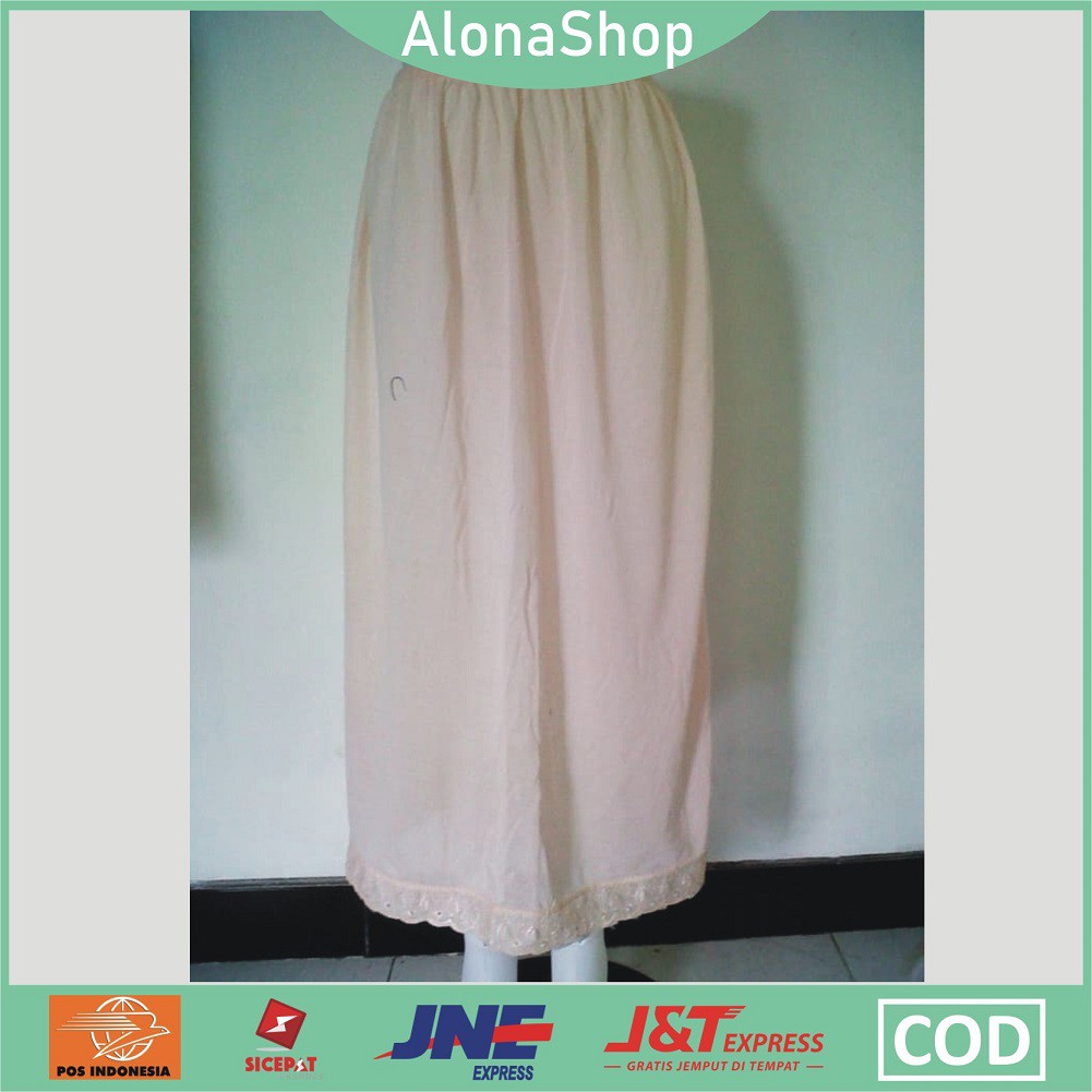 1 LUSIN ANDROK ROK DALAMAN DALAM WANITA MEKSI PANJANG SIZE M L XL XXL/3L  ANDROK PANJANG WANITA