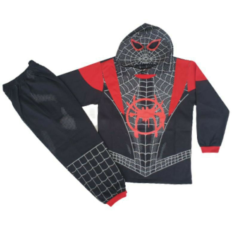 SPIDERMEN HITAM TOPENG KAIN TERBARU! BAJU SPIDERMEN TOPENG KAIN