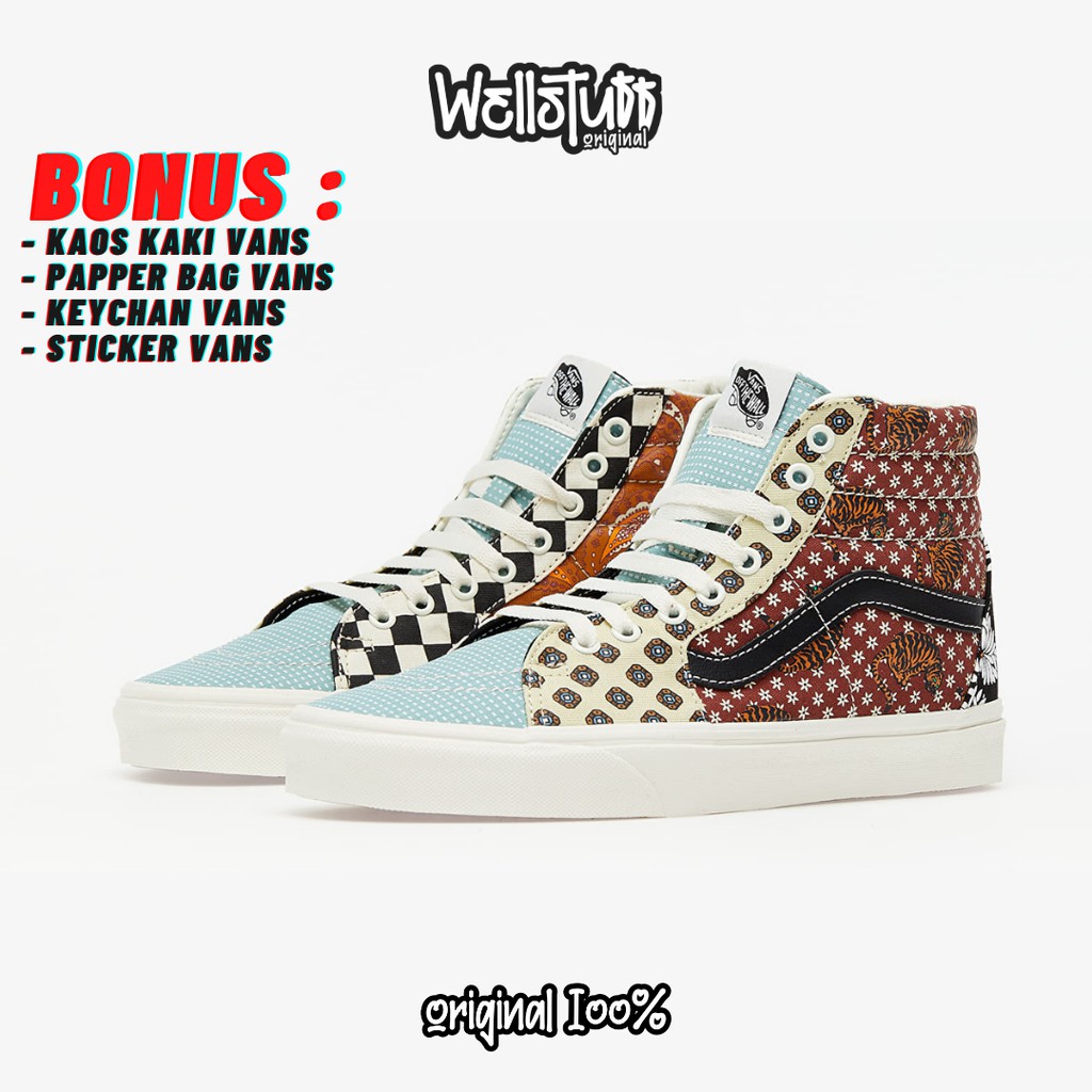 SEPATU VANS SK8 HI TIGER PATCHWORK ORIGINAL SEPATU VANS SK8 HIGH ORIGINAL