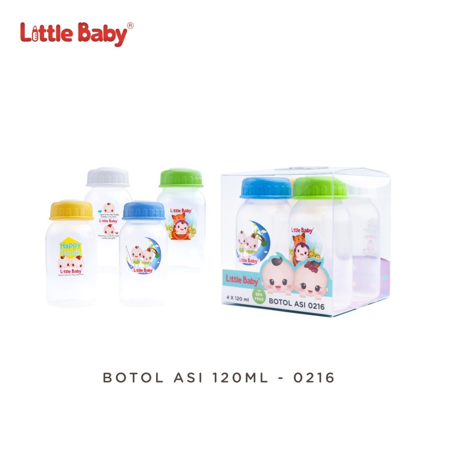 Botol ASI Plastik Little Baby Breastmilk Storage Bottle 120ml Isi 4 Pcs 0216