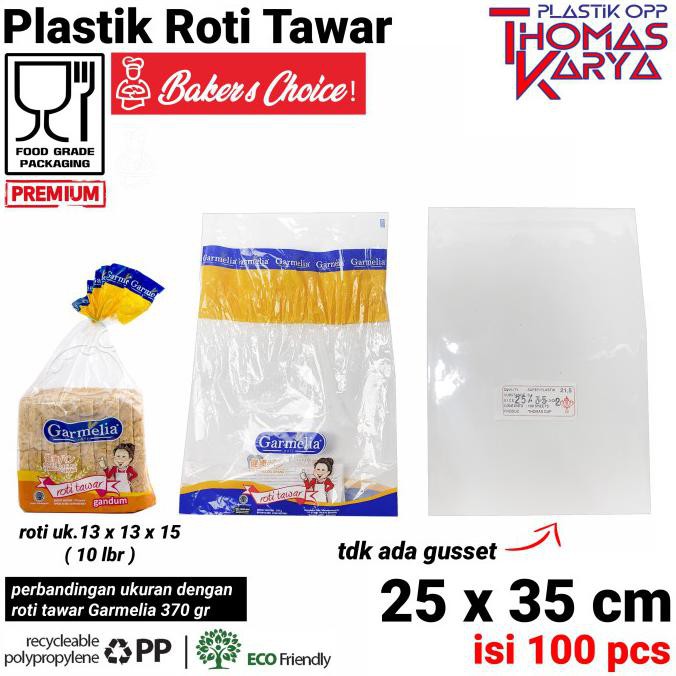 

Open Ds] 25X35 Cm Plastik Opp Tebal (Polos/Tanpa Lem) Plastik Roti Tawar 370 Gr