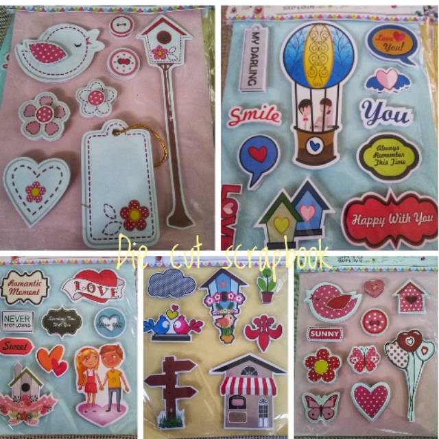 DIE CUT SCRAPBOOK  GAMBAR POTONGAN TINGGAL TEMPEL BAHAN 