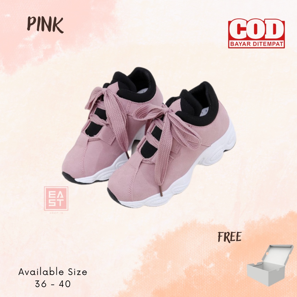 Sepatu Dream Pink Sneakers Kanvas Wanita Casual Import Sport Shoes Original