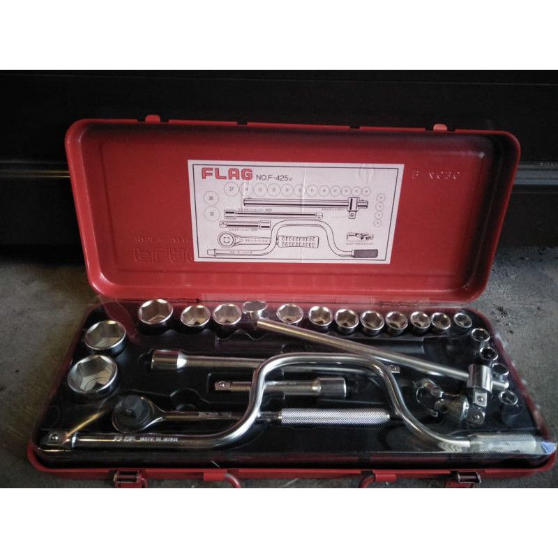 kunci sock FLAG 12 PT - 25 pcs socket set wrench 1/2