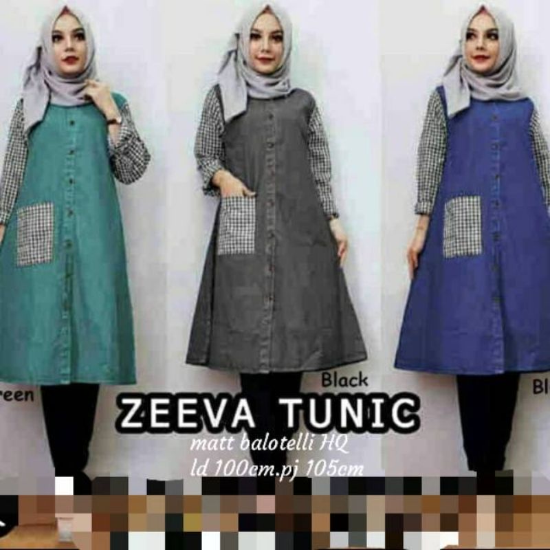 Zeeva tunik atasan wanita fashion muslim remaja