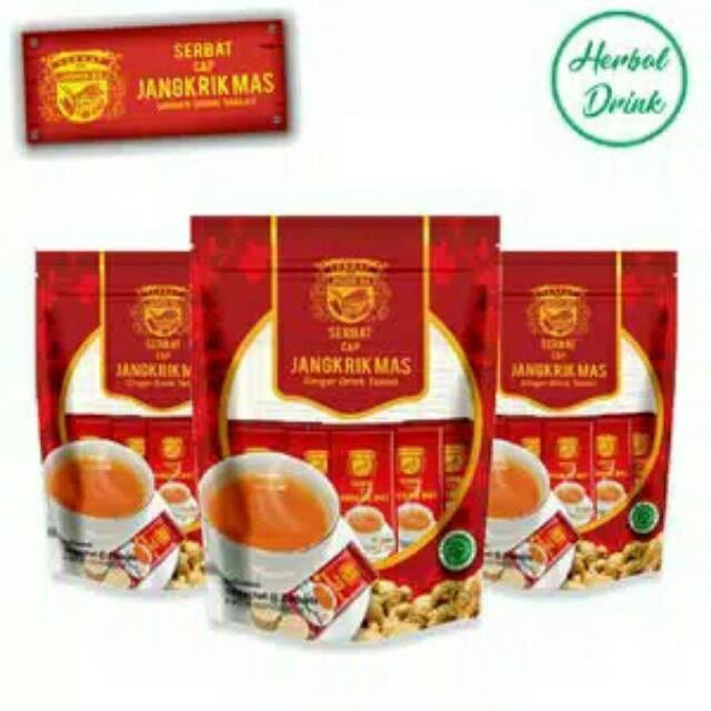 

Serbat / Minuman Tradisional Jangkrik Mas / Tradisional Ginger Drink / Minuman Herbal 120g 10 Sachet Jahe