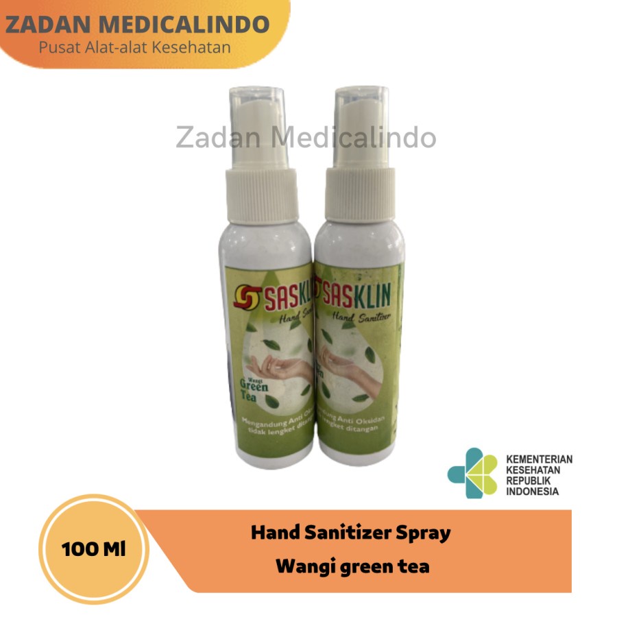 Sasklin hand sanitizer spray wangi green tea 100 ml