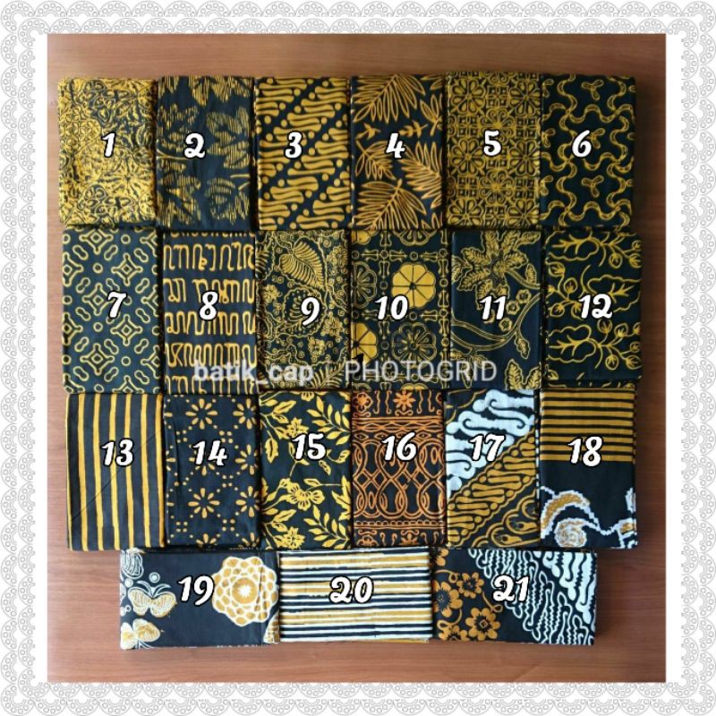 Kain Batik  Cap Garutan Serian Warna  Kuning  Seragam Kantor 