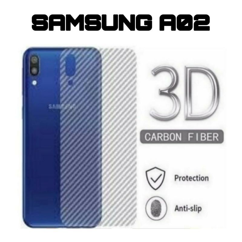 PROMO Garskin Carbon 3D SAMSUNG A02 Back Skin Transpan Ptotector