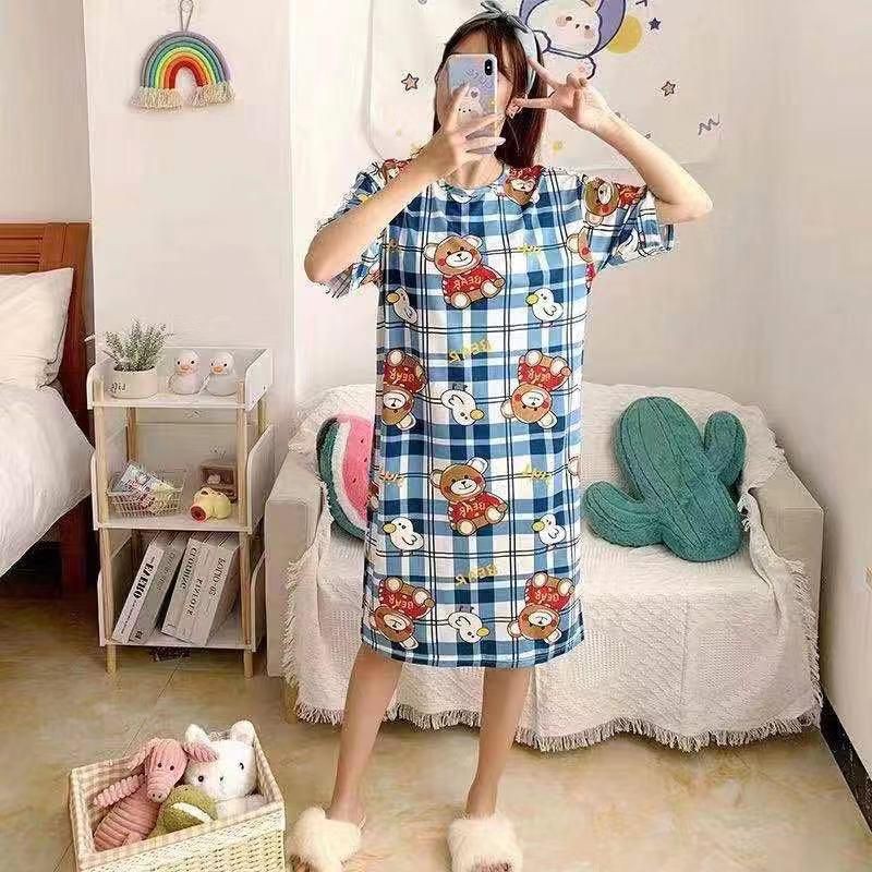 BAJU TIDUR DASTER WANITA IMPORT MOTIF KARAKTER LUCU