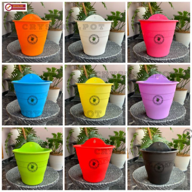 Pot bunga dinding cantik 1708 warna warni 18cm - NKT CANTIK