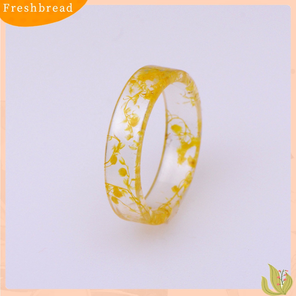 [TERLARIS]Women Retro Handmade Transparent Resin Dried Flower Ring for Anniversary Dating