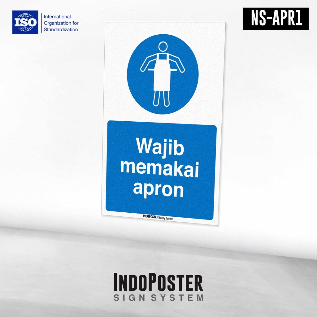 

Stiker Sign ISO Wajib Memakai Apron Celemek