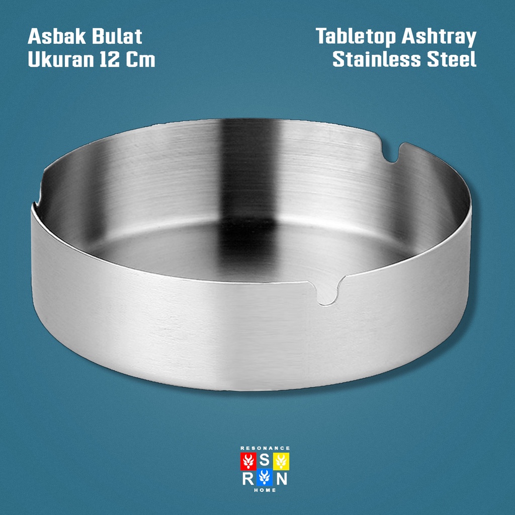 Asbak Ashtray Bulat 12cm Stainless / Round Tabletop Ashtray Resonance Home