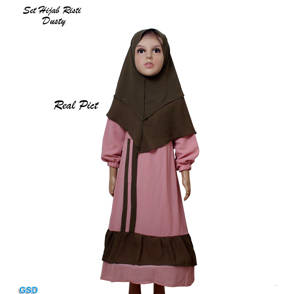 Hijab Risti/Gamis Muslimah/ Fashion Muslim Anak Terbaru/ Dress Muslim/Baju Ngaji/Baju Lebaran/Harian