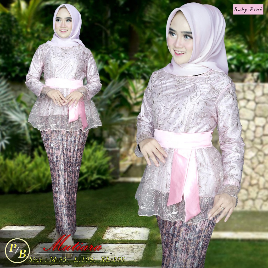 NEW ARRIVAL - kebaya mutiara - set kebaya tulle import - pakaian modern wanita kekinian dan modis