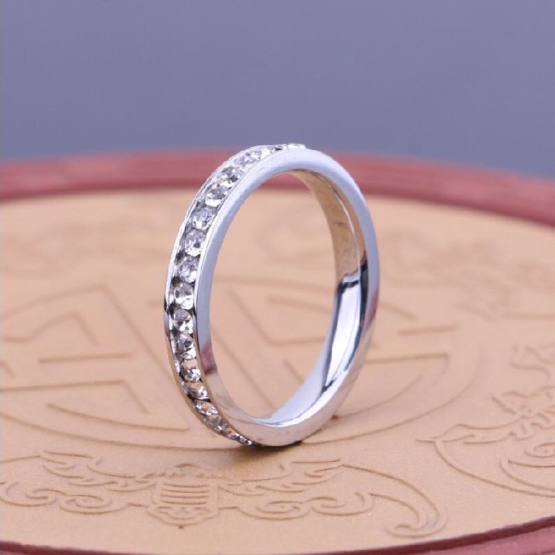 cincin titanium wanita anti karat - Cincin Wanita Titanium Emas Gold Anti Karat Berlian Korea style