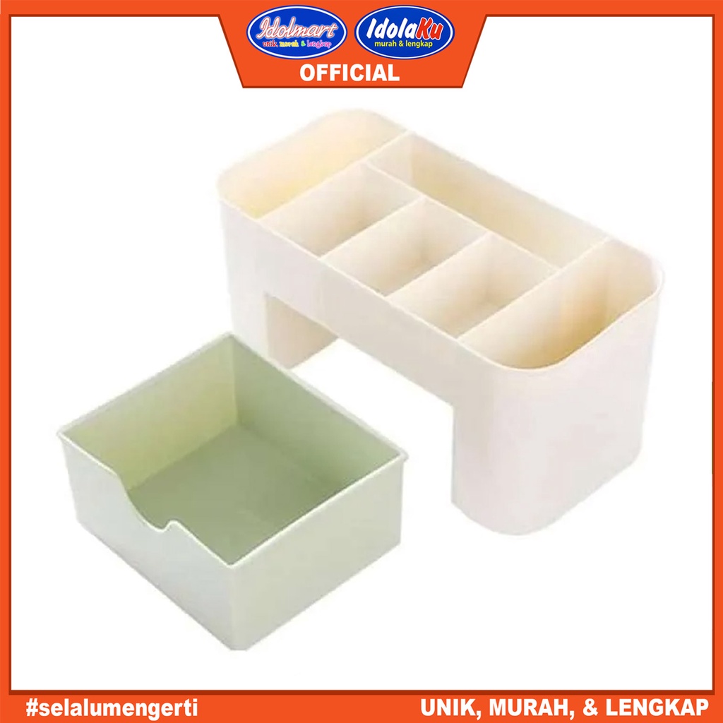 IDOLAKU Rak Kosmetik Mini / Laci Kosmetik Plastik Multifungsi / Organizer Kosmetik