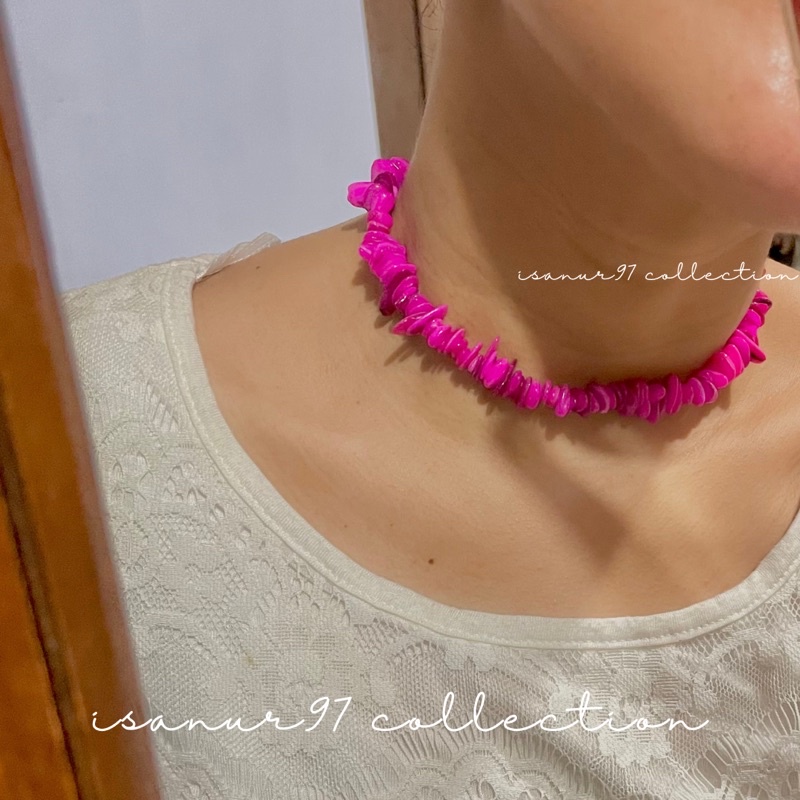 ISANUR97 | Kalung Beads Mutiara Choker Bead Mutiara Baru Kalung Batu