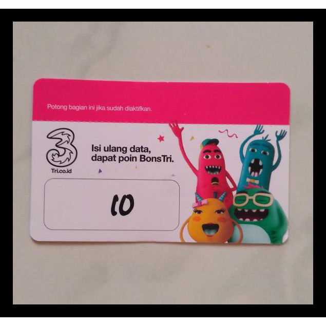 Voucher Isi Ulang Tri 3 Kuota 10Gb 10 Gb Reguler Kode 1261