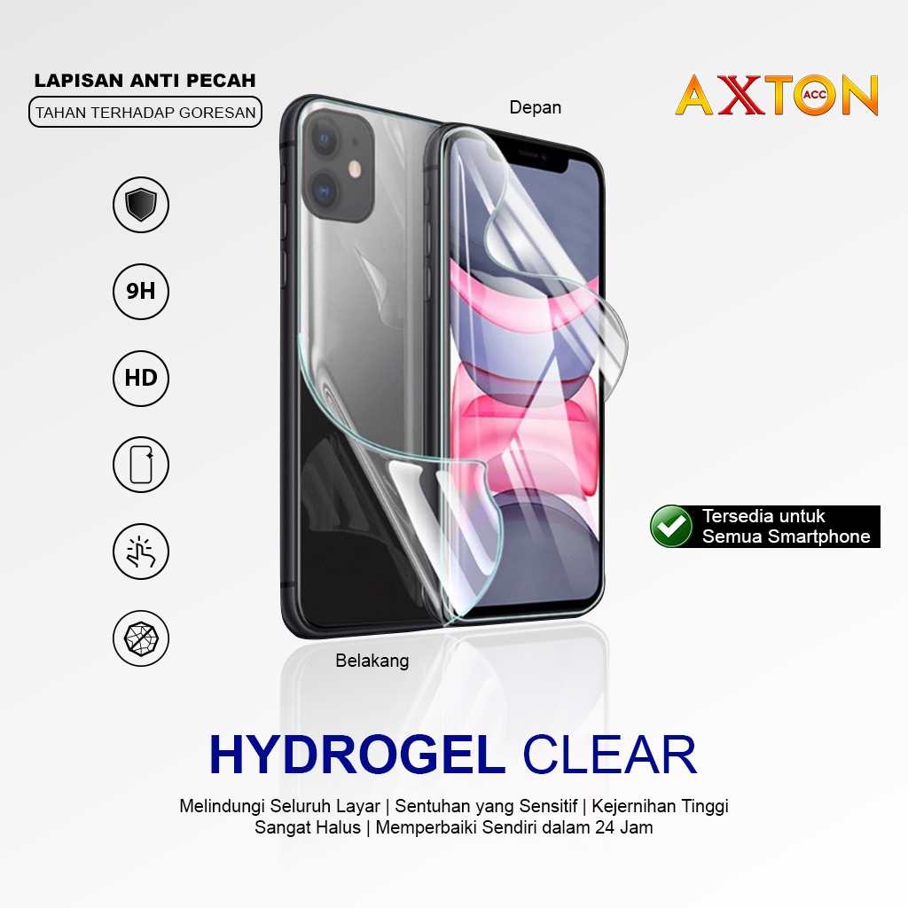 HYDROGEL SCREEN PROTECTOR ANTI GORES NOT TEMPERED GLASS FULL COVER ALL TYPE INFINIX IPHONE OPPO POCO REALME SAMSUNG VIVO XIAOMI LENGKAP