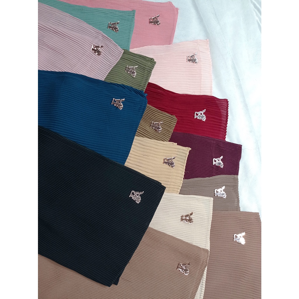 [ TERMURAH ] HIJAB PASHMINA PLISKET FULL CERUTY BABY DOLL HIJAB PREMIUM 200x75 CM TANPA GARIS TENGAH